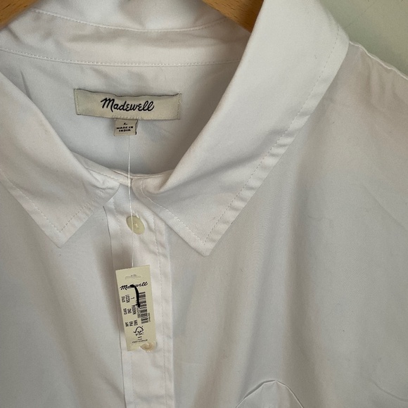 NWT Madewell White Relaxed Button-Up Shirt SZ Various - Picture 7 of 16